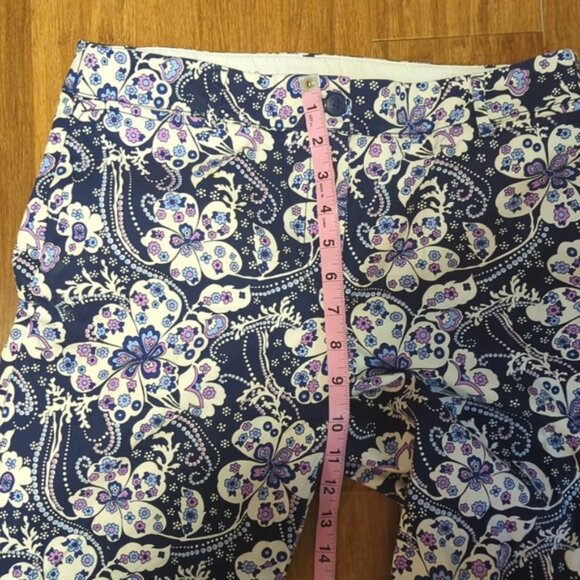 Talbots Blue Floral Perfect Crops - Picture 4 of 8
